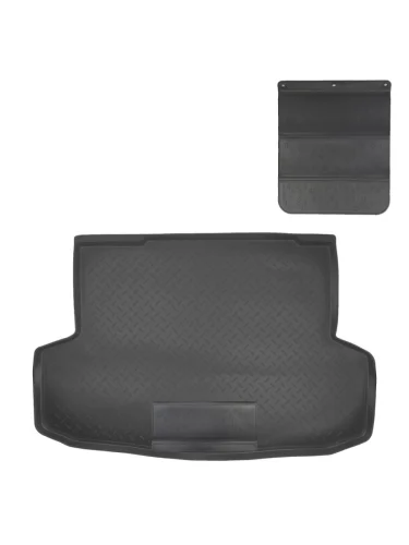 Коврик в багажное отделение с защитным фартуком Norplast Unidec (черный) Chevrolet Aveo T250 седан рестайлинг (2006-2011)