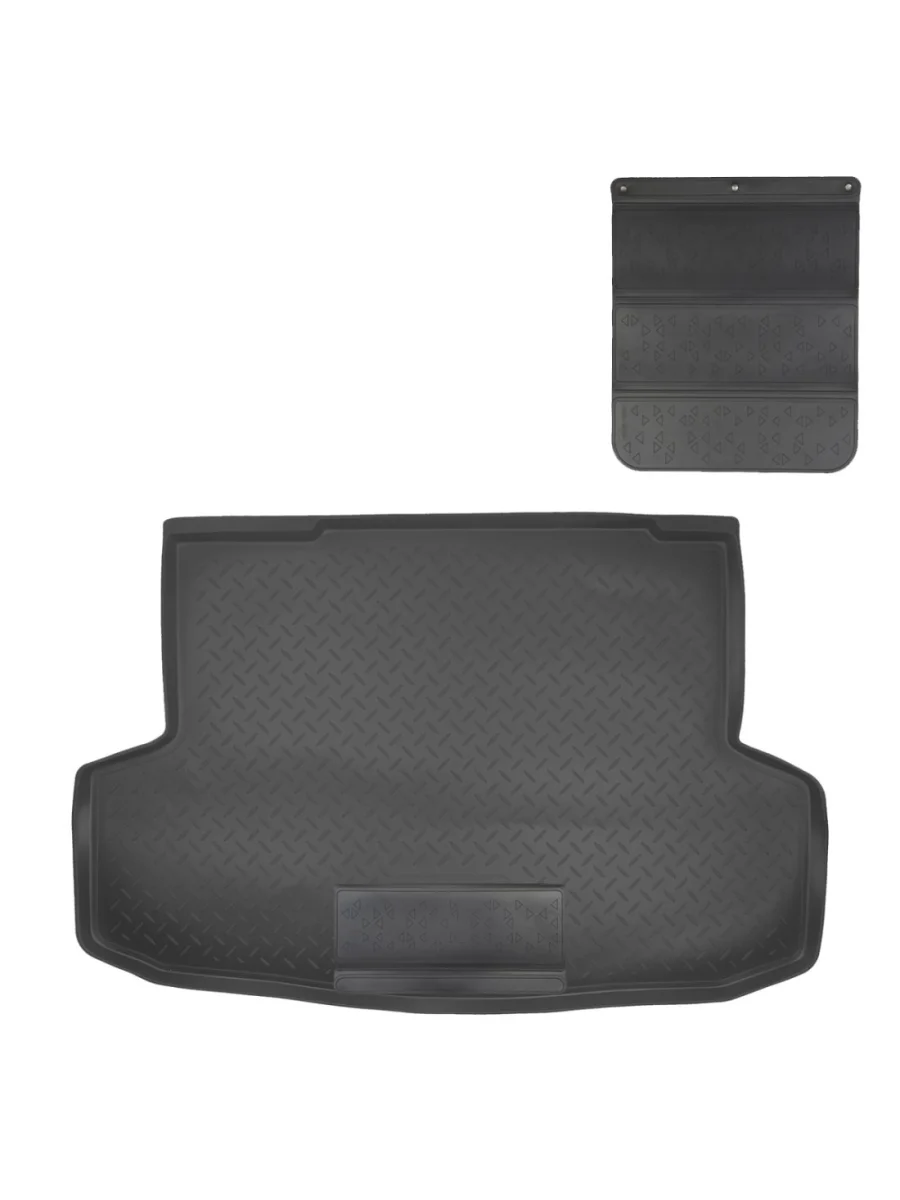 Коврик в багажное отделение с защитным фартуком Norplast Unidec Chevrolet Aveo T250 седан рестайлинг (2006-2011) (черный)  в Перми Пермском крае