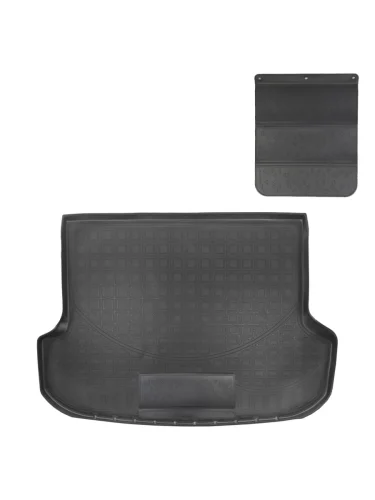 Коврик в багажное отделение с защитным фартуком Norplast Unidec (черный) Lexus RX 270 AL20 дорестайлинг (2015-2019)