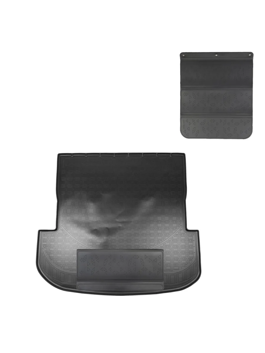 Коврики в багажное отделение с защитным фартуком (сложенный 3 ряд) Norplast Unidec  Hyundai Palisade (2018-2022) LX2 (черный)  в Самаре Самарской области