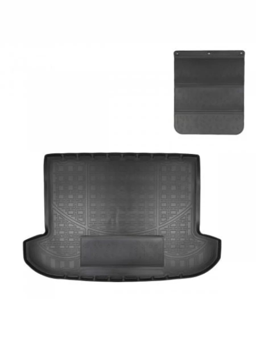 Коврики в багажное отделение с защитным фартуком Norplast Unidec Hyundai Tucson TL дорестайлинг (2015-2018) (черный)  в Керчи Республика Крым