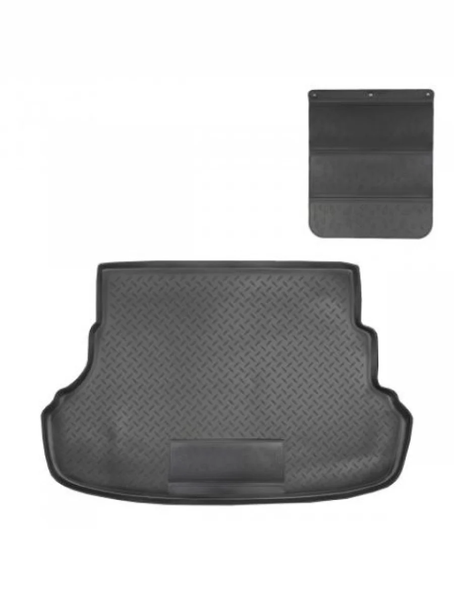 Коврики в багажное отделение с защитным фартуком Norplast Unidec Hyundai Solaris RBr седан дорестайлинг (2010-2014) (черный)  в Перми Пермском крае