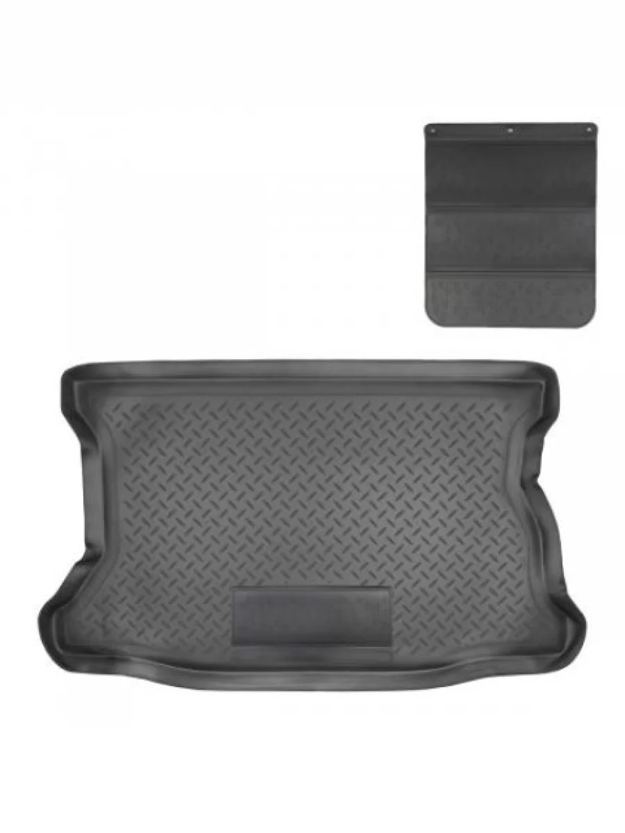 Коврик в багажное отделение с защитным фартуком Norplast Unidec Honda Fit 1 GD дорестайлинг (2001-2004) (черный)  в Керчи Республика Крым