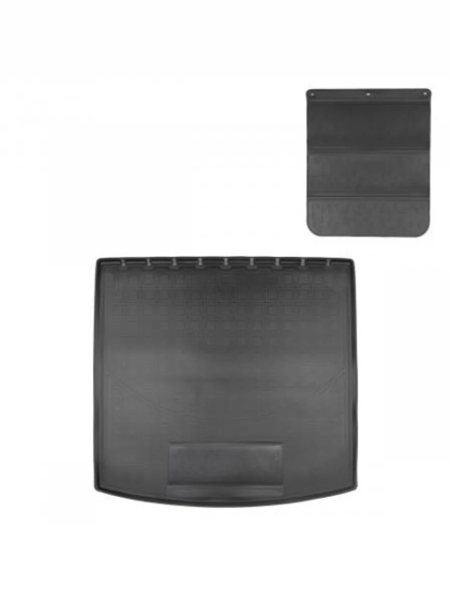 Коврик в багажное отделение с защитным фартуком Norplast Unidec Volkswagen Touareg 3 CR дорестайлинг (2018-2022) (черный)  в Керчи Республика Крым