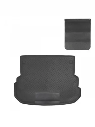 Коврик в багажное отделение с защитным фартуком Norplast Unidec (черный) Mercedes-Benz GLK class X204 дорестайлинг (2008-2012)