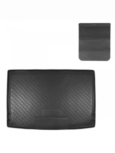 Коврики в багажное отделение с защитным фартуком Norplast Unidec (черный) Skoda Yeti (2009-2013)