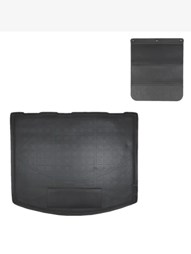 Коврик в багажное отделение с защитным фартуком Norplast Unidec (черный) Ford Kuga 2 дорестайлинг (2013-2016)