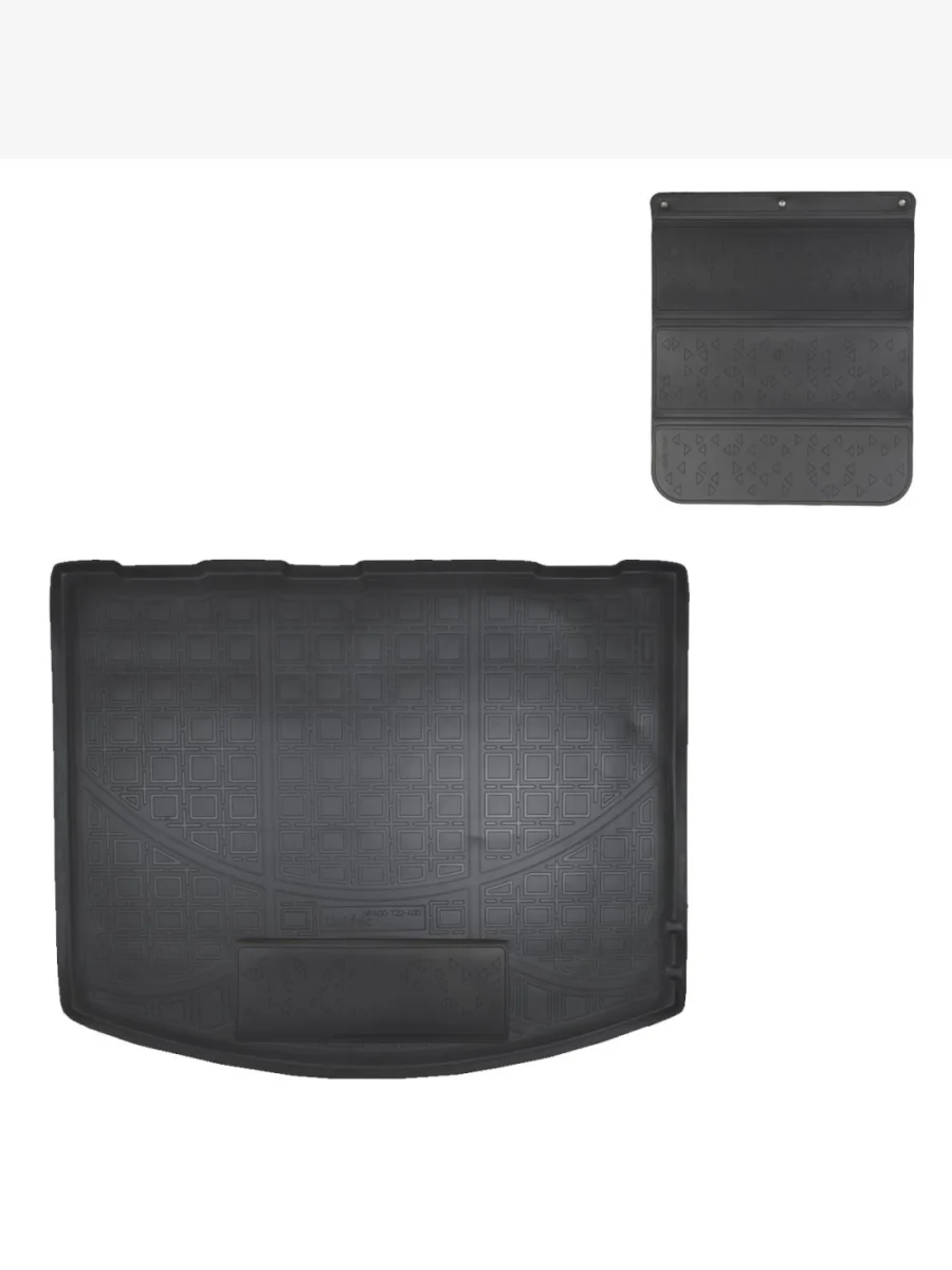Коврик в багажное отделение с защитным фартуком Norplast Unidec Ford Kuga 2 дорестайлинг (2013-2016) (черный)  в Перми Пермском крае