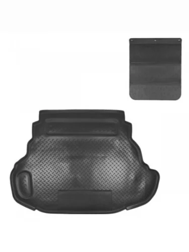 Коврик в багажное отделение с защитным фартуком (3,5L) Norplast Unidec (черный) Toyota Camry XV50 дорестайлинг (2011-2014)