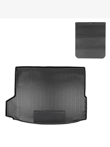 Коврик в багажное отделение с защитным фартуком Norplast Unidec (черный) Geely Atlas Pro NL3 (2019-2025)