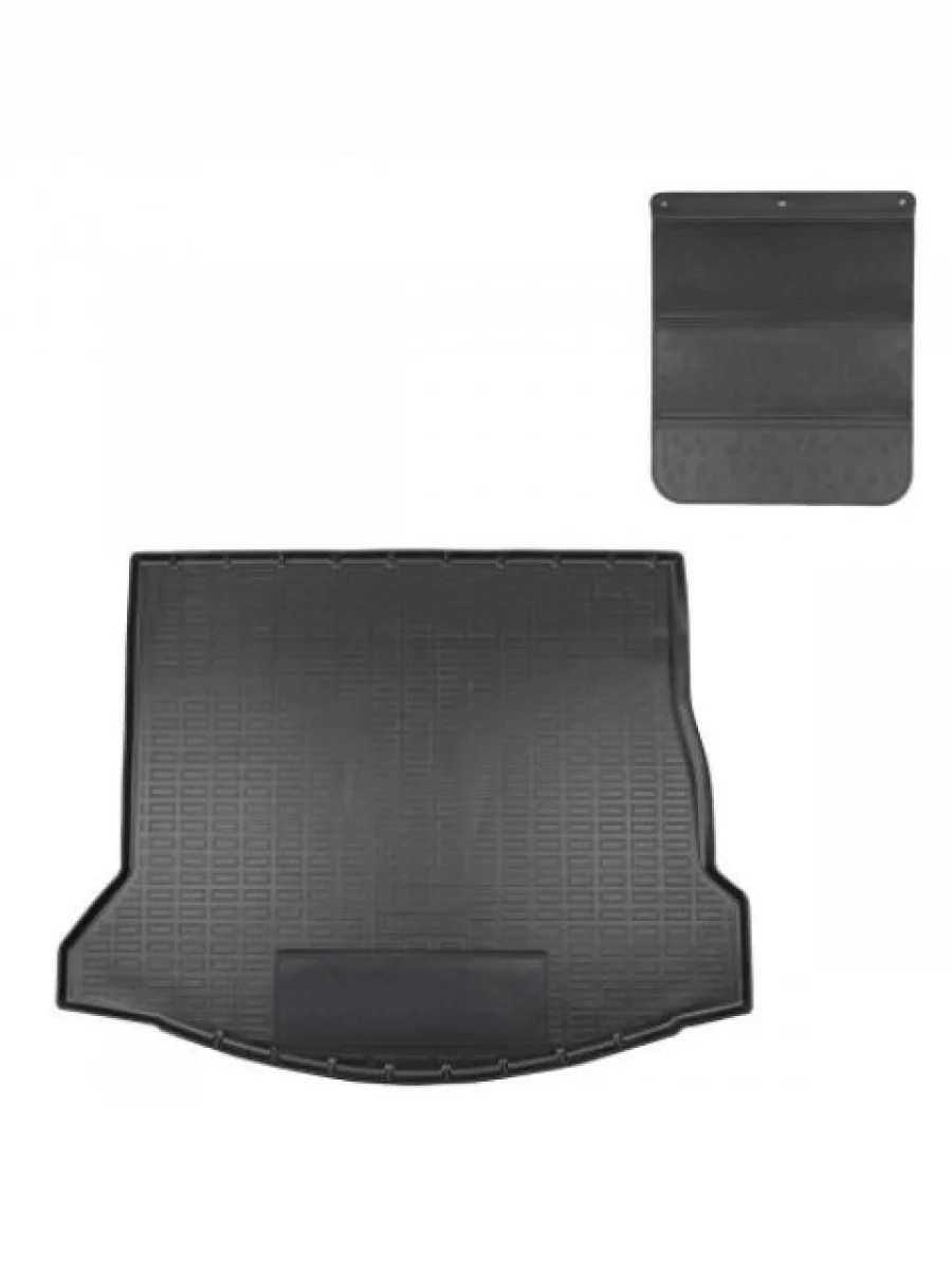 Коврики в багажное отделение с защитным фартуком (сложенный 3-й ряд) Norplast Unidec Renault Grand Scenic R9 дорестайлинг (2016-2020) (черный)  в Самаре Самарской области