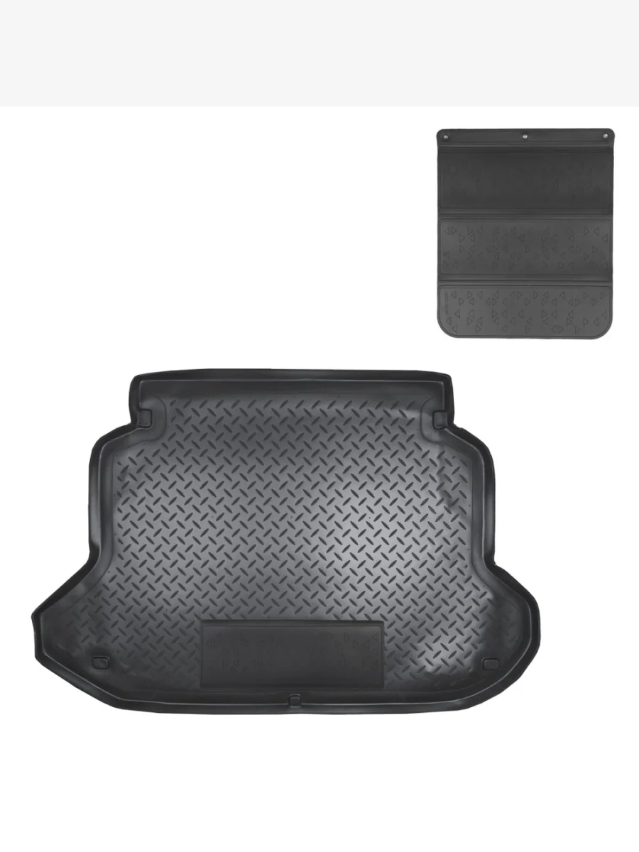 Коврик в багажное отделение с защитным фартуком Norplast Unidec Honda CR-V RD4,RD5,RD6,RD7,RD9  рестайлинг (2004-2006) (черный)  в Керчи Республика Крым