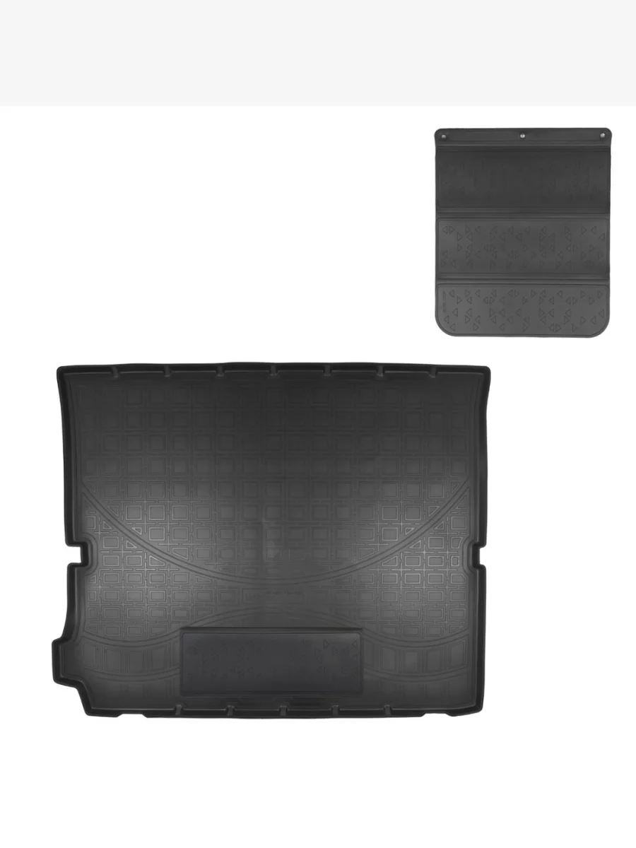 Коврики в багажное отделение с защитным фартуком (сложенный 3 ряд) Norplast Unidec Peugeot 5008 T87 дорестайлинг (2017-2020) (черный)  в Керчи Республика Крым