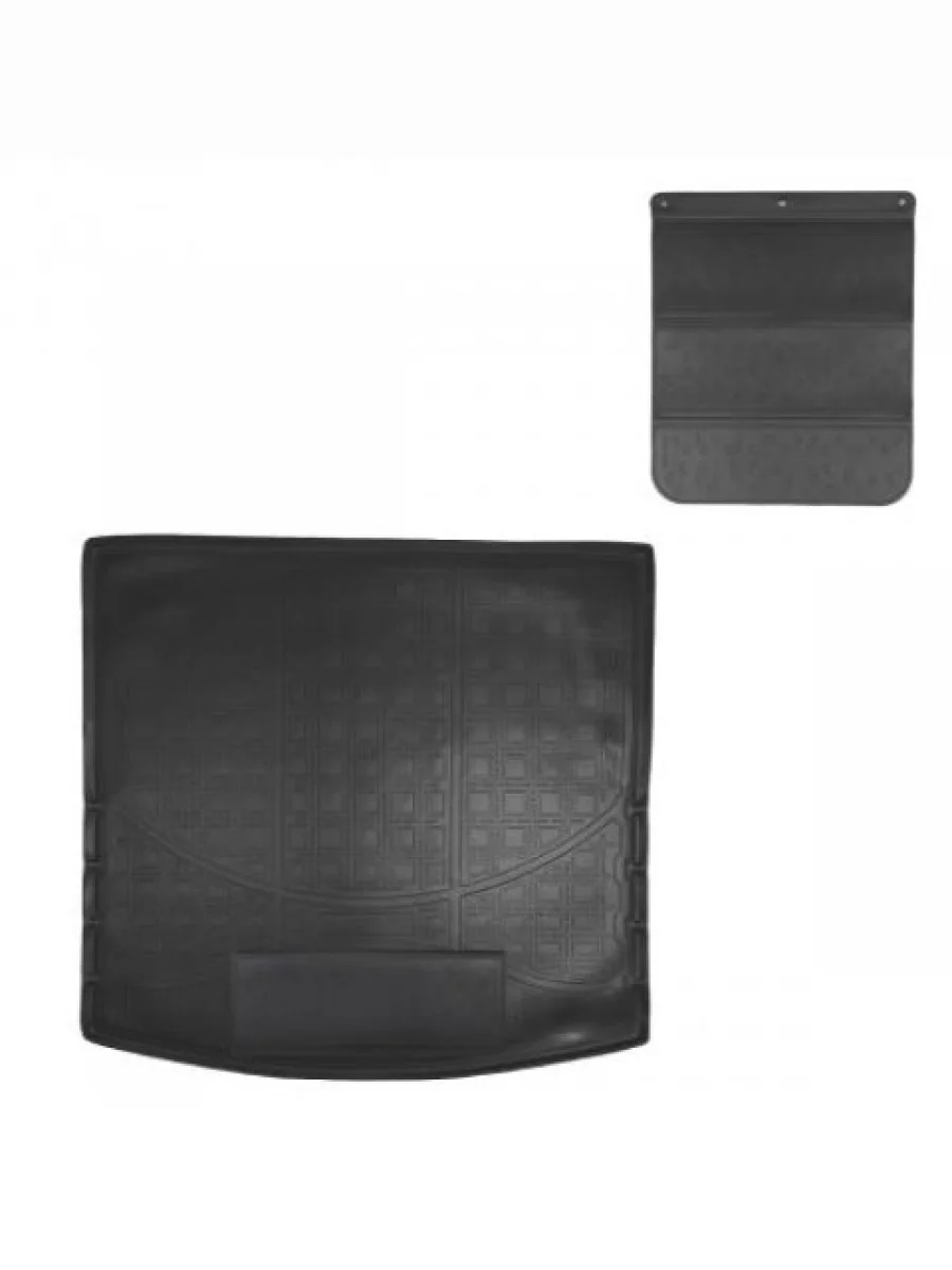 Коврик в багажное отделение с защитным фартуком Norplast Unidec Mitsubishi Outlander GF дорестайлинг (2012-2014) (черный)  в Самаре Самарской области