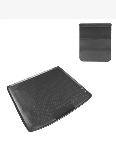 Коврик в багажное отделение с защитным фартуком Norplast Unidec (черный) BMW X6 E71 дорестайлинг (2008-2012)