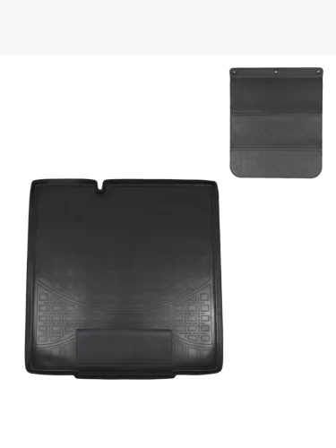 Коврик в багажное отделение с защитным фартуком (на нижнюю полку) Norplast Unidec (черный) Лада ВАЗ Веста SW 2181 универсал дорестайлинг (2017-2022)