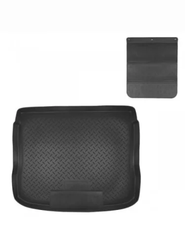 Коврик в багажное отделение с защитным фартуком Norplast Unidec (черный) Volkswagen Tiguan NF дорестайлинг (2006-2011)