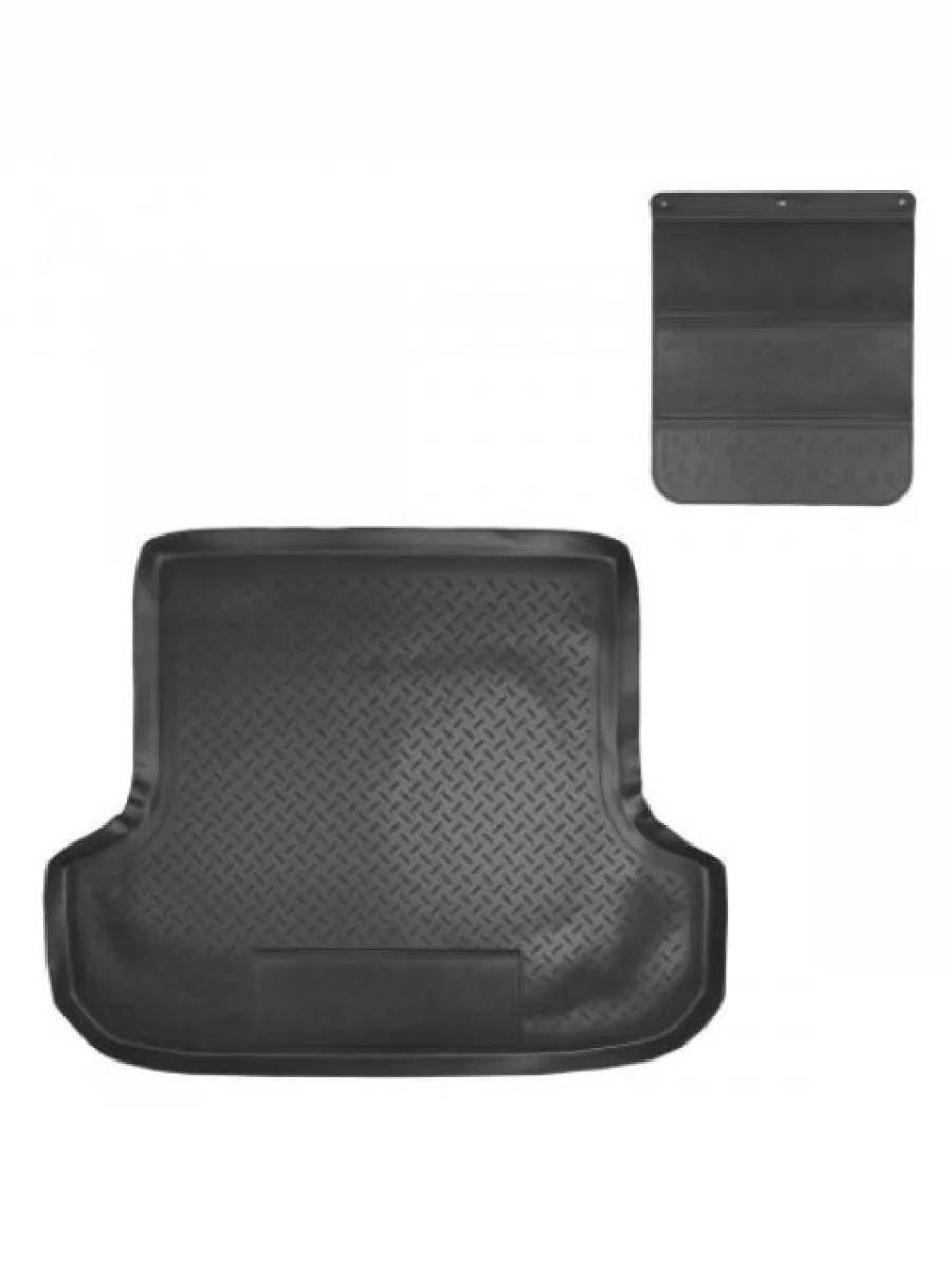Коврик в багажное отделение с защитным фартуком Norplast Unidec Mitsubishi Pajero Sport PA рестайлинг (2004-2008) (черный)  в Самаре Самарской области
