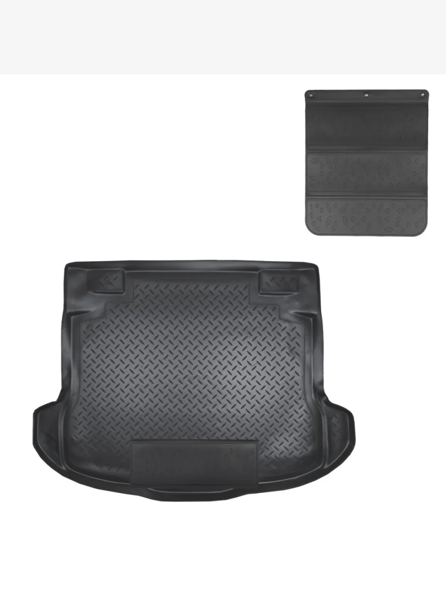 Коврик в багажное отделение с защитным фартуком Norplast Unidec Honda CR-V RE1,RE2,RE3,RE4,RE5,RE7 рестайлинг (2009-2012) (черный)  в Самаре Самарской области