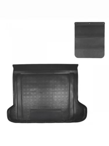 Коврик в багажное отделение с защитным фартуком (5 мест) Norplast Unidec (черный) Toyota Land Cruiser Prado J150 1-ый рестайлинг (2013-2017)