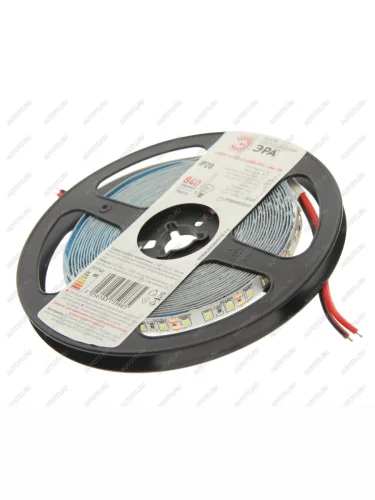 Лента светодиодная гибкая 9.6W 5м IP20 12V холодный белый ЭРА ЭРА ls2835 -9,6-120-12-6500k-ip20