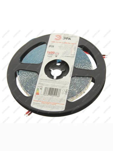 Лента светодиодная гибкая 19.2W 5м IP20 12V холодный белый ЭРА ЭРА ls2835 -19,2-240-12-6500k-ip20