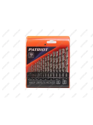 Набор сверл по металлу 1.0-10.0мм HSS (19шт.) PATRIOT PATRIOT 815010544