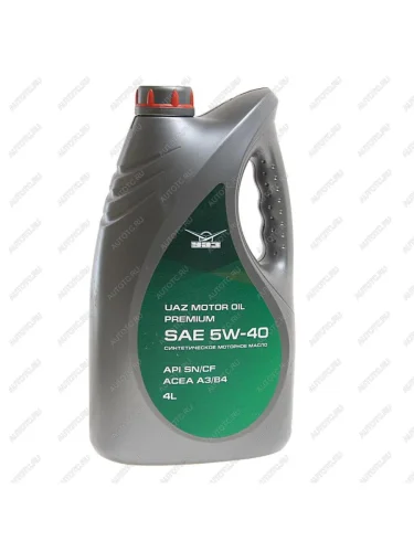 Масло моторное UAZ ЛУКОЙЛ PREMIUM SNCF 5W40 синт.4л упаковка (ОАО УАЗ) UAZ 000101-0040540-02