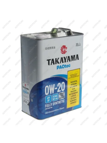 Масло моторное PAOtec GF-6ASP 0W20 синт.4л TAKAYAMA TAKAYAMA 101140