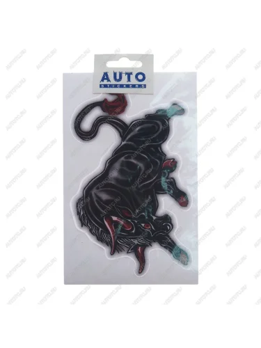 Наклейка виниловая вырезанная БЫК 12х20см черно-красная полноцветная AUTOSTICKERS AUTOSTICKERS 046921