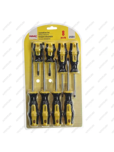 Набор отверток SL5х75мм,6х100мм,6х150мм,6х38мм,PH1х75мм,2х100мм,2х150мм,2х38мм 8 предм. WMC TOOLS WMC TOOLS wmc-2084
