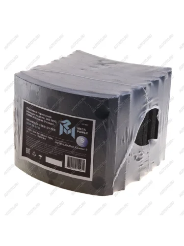 Накладка тормозной колодки JAC N90 КАМАЗ Компас-9 задние сверл.к-т 8шт.с заклепками MEGAPOWER MEGAPOWER 350-33-170