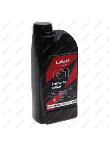 Масло моторное для 4-х тактных двигателей GT SNOW 4T MA-2 0W40 синт.1л MOTO LAVR LAVR ln7767