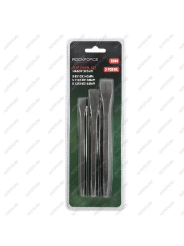 Набор зубил 10х140мм 13х150мм 16х165мм 3 предмета в блистере ROCKFORCE ROCKFORCE rf-5034