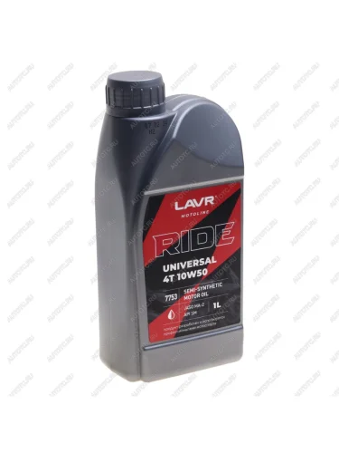 Масло моторное для 4-х тактных двигателей RIDE UNIVERSAL 4T M-A2 10W50 псинт.1л MOTO LAVR LAVR ln7753