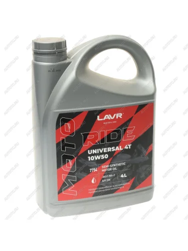 Масло моторное для 4-х тактных двигателей RIDE UNIVERSAL 4T M-A2 10W50 псинт.4л MOTO LAVR LAVR ln7754
