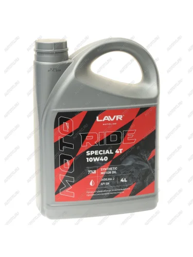 Масло моторное для 4-х тактных двигателей RIDE SPECIAL 4Т M-A2 10W40 синт.4л MOTO LAVR LAVR ln7748
