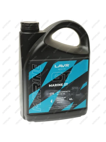 Масло моторное для 2-х тактных двигателей GT MARINE 2T TC-W3 псинт.4л MOTO LAVR LAVR ln7798