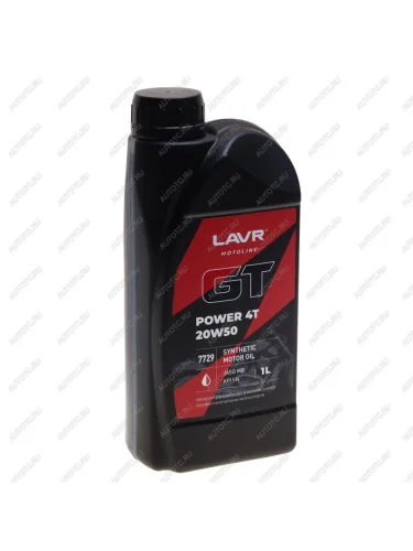 Масло моторное для 4-х тактных двигателей GT POWER 4T MB 20W50 синт.1л MOTO LAVR LAVR ln7729