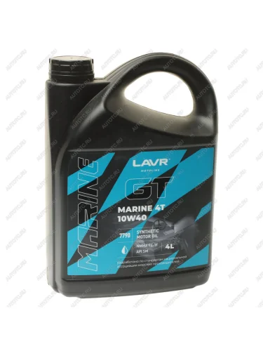 Масло моторное для 4-х тактных двигателей GT MARINE 4T FC-W 10W40 синт.4л MOTO LAVR LAVR ln7790