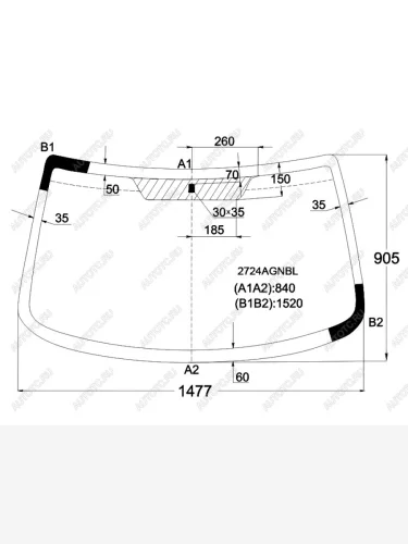 Стекло лобовое FUYAO (зеленое) CITROEN Berlingo M59 рестайлинг (2002-2012)