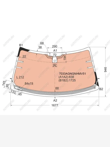 Стекло лобовое (обогрев щеток, обогрев полный, датчик дождя) FUYAO (зеленое) Land Rover Range Rover 3 L322 рестайлинг (2006-2009)