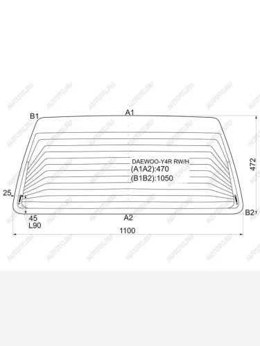 Стекло заднее (Цвет зеленый Обогрев) Daewoo Tico 91-04  Suzuki Alto 88-94 XYG DAEWOO-Y4R RW/H