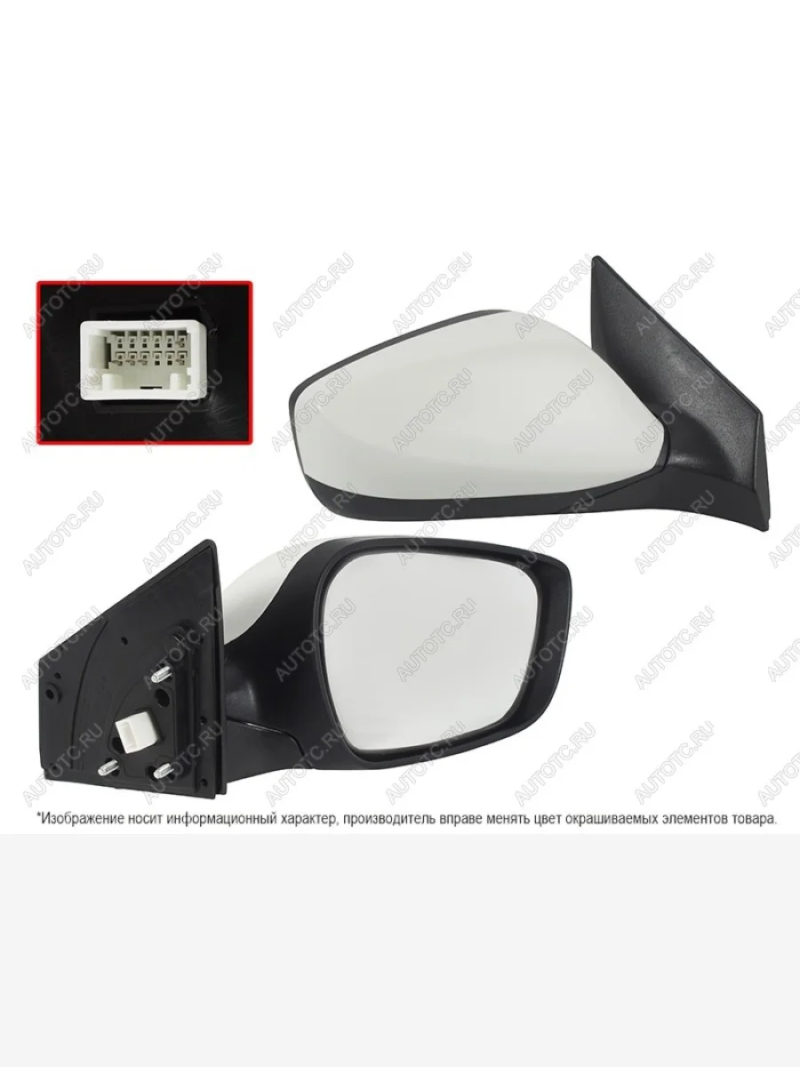 Правое зеркало (обогрев, регулировка, 5 контактов) SAT Hyundai Elantra MD рестайлинг (2013-2016) (неокрашенное)  в Перми Пермском крае