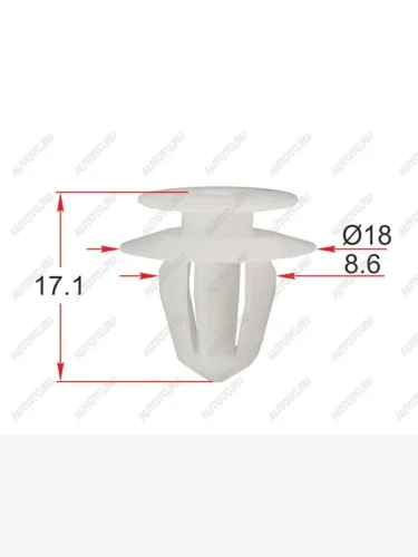 Клипса обшивки двери HONDA (1 шт.) SAT ST-M12370