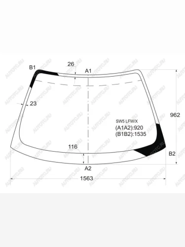 Стекло лобовое Honda Inspire 95-98  Saber 95-98 XYG SW5 LFW/X