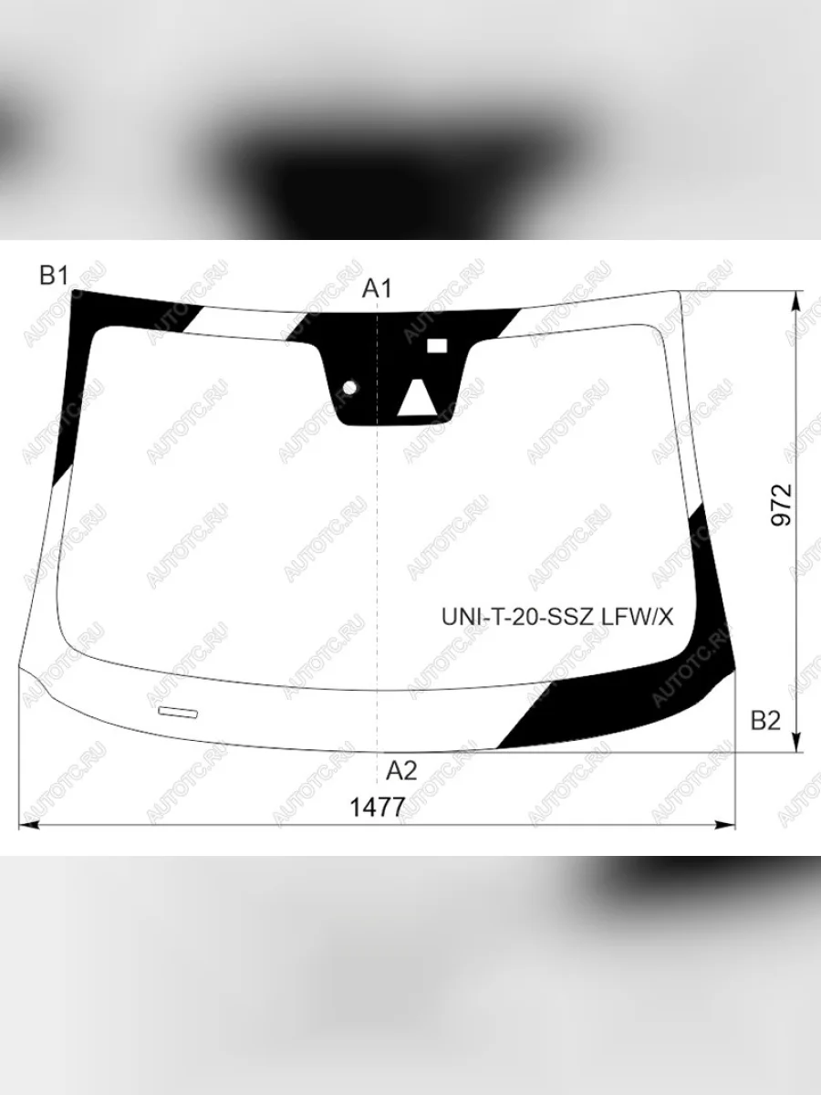 Стекло лобовое (камера, датчик дождя) XYG Changan UNI-T дорестайлинг (2020-2023) (зеленое)  с доставкой в г. Керчь