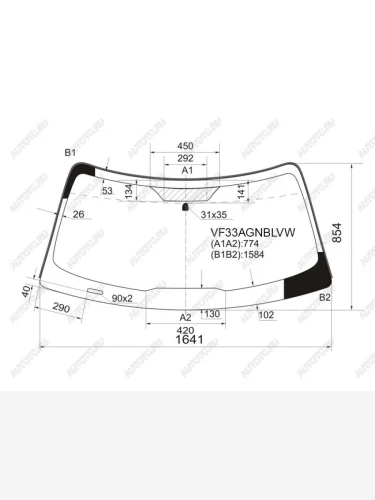 Стекло лобовое (молдинг, широкая шелкография) FUYAO (зеленое) Ford Explorer  U251 (2006-2010) 5 дв.