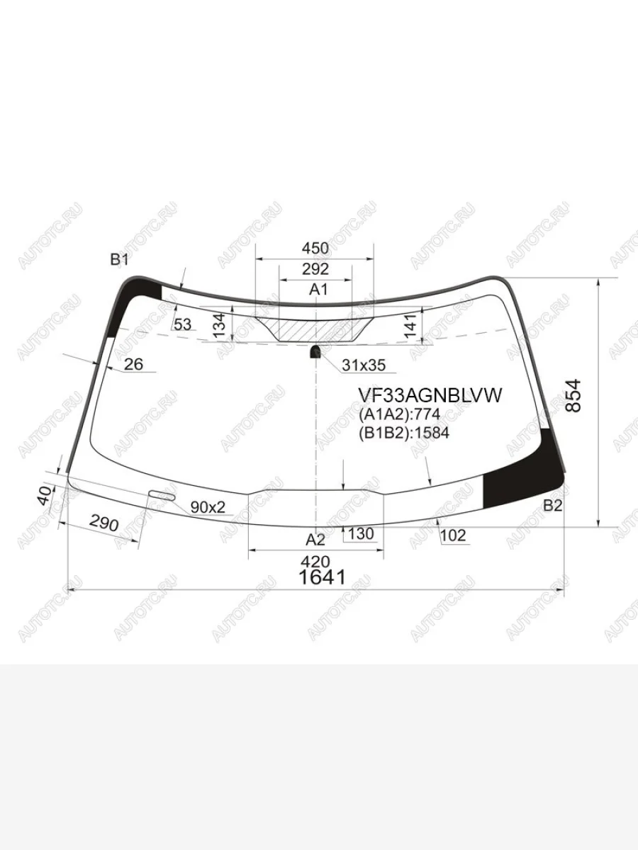 Стекло лобовое (молдинг, широкая шелкография) FUYAO Ford Explorer U251 5 дв. (2006-2010) (зеленое)  в Керчи Республика Крым