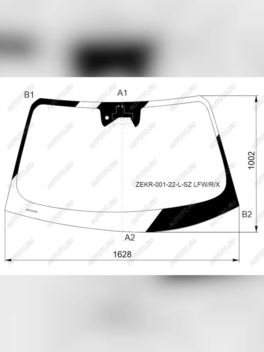 Стекло лобовое (камера, датчик дождя) XYG Zeekr 001 дорестайлинг (2021-2024) (зеленое)  с доставкой в г. Керчь